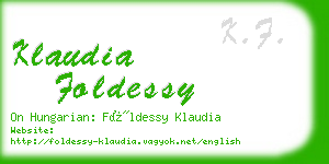 klaudia foldessy business card